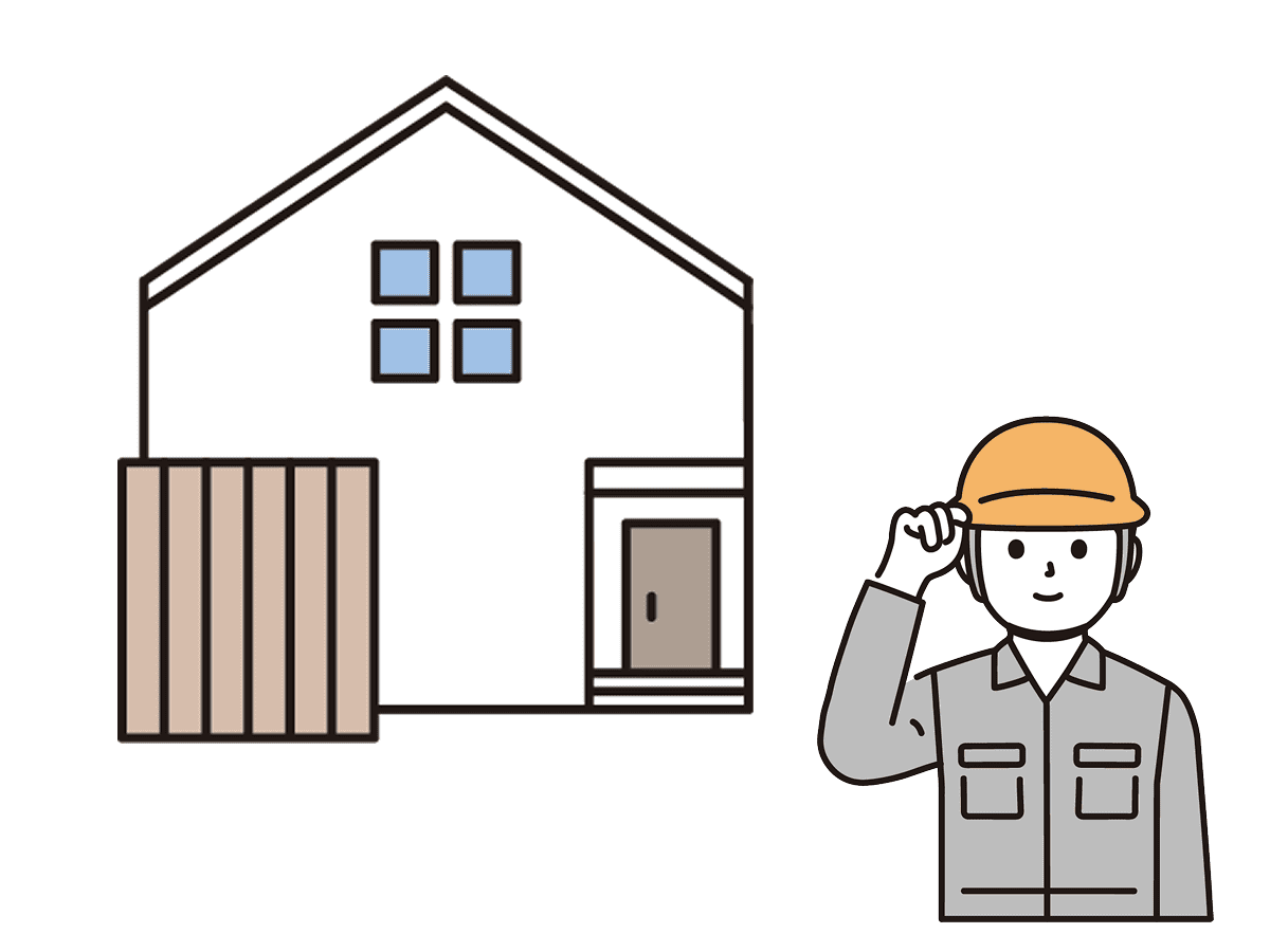 家の外装工事のイラスト